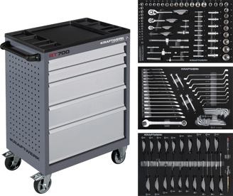 Mobile Tool Cabinet BT700, 5 drawers, 154 pcs.